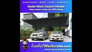 Pretty black polycarbonate roof panels creates a modern sleek look for your carport [upl. by Aimej404]