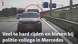 Busje op de A1 bij Amersfoort rijdt 147 km per uur en bumper kleeft Mercedes  RTV Utrecht [upl. by Laup806]