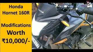 ₹10000 ki Modifications in Honda Hornet 160R  The X Riders  JS XTREME [upl. by Namar594]