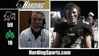 2023 Harding Football Postgame Interviews vs ArkansasMonticello [upl. by Ymmot]