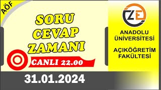 AÖF 31 01 2024 Canlı  Bahar Dönemi Ders Seçimleri Başlıyor [upl. by Brittani904]