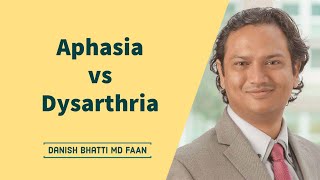 Aphasia vs Dysarthria [upl. by Notlrak]