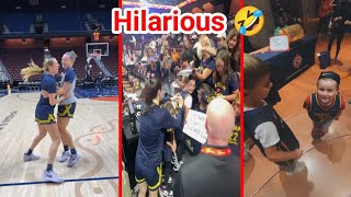 Caitlin Clark Vs Grace Burger Epic HalfCourt Contest 😂 And Heartwarming Fan Moment 💕 [upl. by Roy]