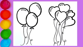 How to draw Balloons  Drawing Easy 23 [upl. by Stanfill202]