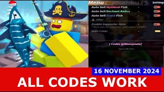 🏴‍☠️ Fisch ROBLOX  ALL CODES  NOVEMBER 16 2024 [upl. by Adnwahsar]