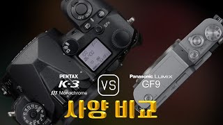 Pentax K3 Mark III Monochrome 와 Panasonic Lumix GF9 의 사양 비교 [upl. by Nylirem378]