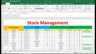 how to make stock maintain in excel sheet  stock Management Software [upl. by Vinny]