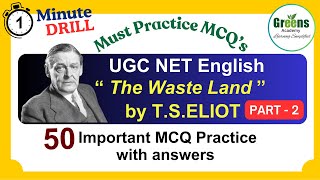 quotThe Waste Landquot by TSELIOT  PART 2  UGCNET English MCQ Practice quiz  UPSC English [upl. by Janette661]