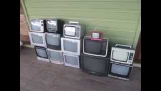 My collection of CRT televisions [upl. by Refynnej]