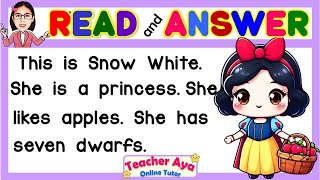 SHORT STORY WITH QUESTIONS  ENGLISH READING COMPREHENSION FOR GRADE 1 2 3  Teacher Aya [upl. by Aiasi308]