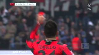 Tzavellas 73m Tor 120311 Schalke 04  Eintracht Frankfurt HD [upl. by Findley]