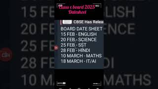 classxdatesheetclass x timetable cbse boardshortfeed [upl. by Malda]