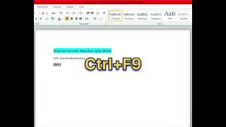 How to convert Number into Word shortvideo trending msword shortcut [upl. by Benco770]