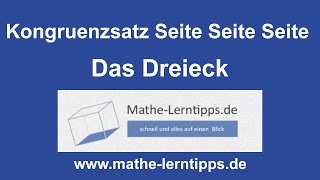 Kongruenzsatz Seite Seite Seite  verständlich erklärt  mathelerntippsde [upl. by Athene]