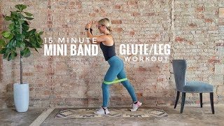 15 Minute Mini Band Glute and Leg Workout  At Home Burnout  No Repeats [upl. by Anilat]