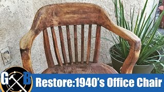 Restoring a Vintage 1940s Office Chair Attempt  How To [upl. by Ennasus955]