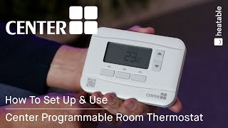 Center Programmable Room Thermostat Instructions  Step By Step Guide [upl. by Tiduj]