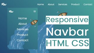 How to Create Responsive Navigation Bar using HTML and CSS [upl. by Suirtimid]