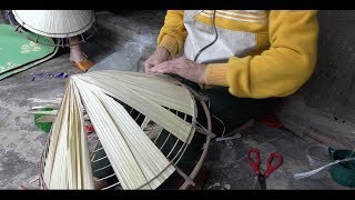 How to make a traditional Vietnamese palm leaf hat [upl. by Ahsaek428]