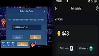 MLBB REDEEM CODE DIAMOND 💎OR WITHDRAW REAL MONEY CONVERT TP COINS [upl. by Stevie]