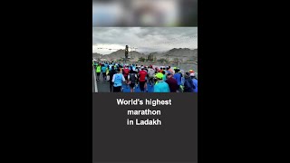 World’s highest marathon in Ladakh sees participation from across the globe  Shorts [upl. by Anyale438]