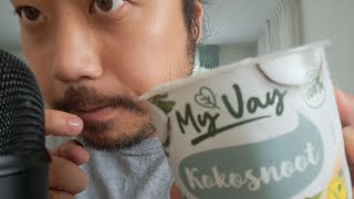 ASMR EATING SOUNDS amp FINGER LICK COCONUT YOGHURT 🥥🍶 [upl. by Eihtak]