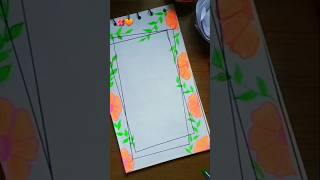 Diary decoration ideas 🌺🧡😍✨ Page border design🍁 shorts ytshorts aesthetic [upl. by Jard]