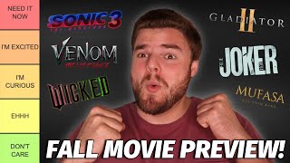 Fall 2024 Movies Ranked by Excitement TIER LIST [upl. by Llenram]