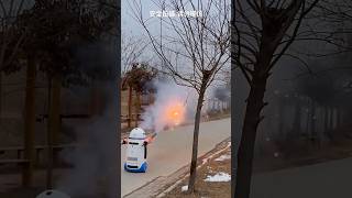 Today the robot burst the firecracker in his hand 😮😮 [upl. by Ahseital]