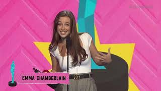 Emma Chamberlain Wins Breakout Creator  Streamys 2018 [upl. by Nnil]