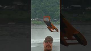 Hydroplane does backflip and lands it boat racing [upl. by Eggett820]