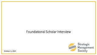 Foundational Scholar Interview [upl. by Armat]