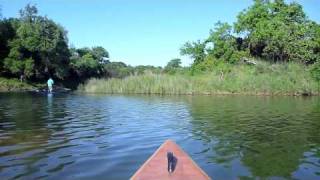 Homemade pirogue fishing The Narrows on Lake Travis [upl. by Sands]