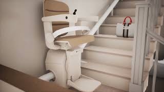 Handicare Freecurve  How to use the stairlift [upl. by Tnilk]