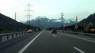 Driving from Zürich to Sargans Switzerland 042014 FullHD [upl. by Krum]