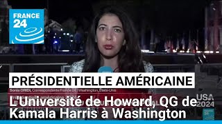 Présidentielle américaine  lUniversité de Howard QG de Kamala Harris à Washington [upl. by Odnumyer]