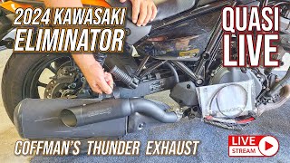 QuasiLive  Kawasaki Eliminator Coffmans Thunder exhaust install [upl. by Yazbak]