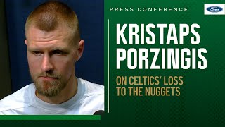 POSTGAME PRESS CONFERENCE Kristaps Porzingis Loss to Nuggets stings real bad for Celtics [upl. by Ordnasela]