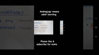 Andragogy basic facts andragogy priyasingh rajarshiclasses malcolmknowles bhucampus ugcnet [upl. by Ellehcsor]