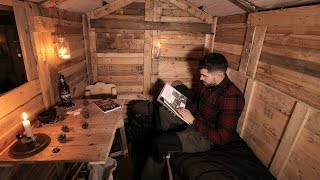 Log Cabin Life First Night in the Off Grid Pallet Wood Cabin [upl. by Evers170]