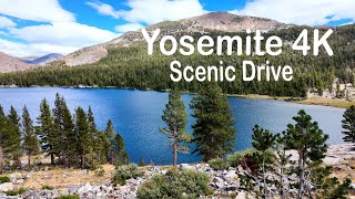 Scenic Drive Yosemite National Park 4K Drive Tioga Pass to Yosemite Valley Waterfalls Scenic View [upl. by Kieryt]