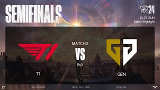 T1 vs GEN 매치 하이라이트  녹아웃 스테이지 4강  1027  2024 월드 챔피언십 [upl. by Paris]