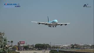 KOREAN AIR A380  Arrival to Los Angeles international airport Airplanelover [upl. by Brufsky261]