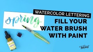 Fill your water brush with paint and start lettering [upl. by Hafinah]