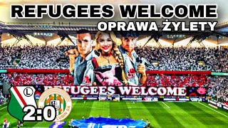 KONTROWERSYJNA OPRAWA ŻYLETY REFUGEES WELCOME  Legia 20 Zagłębie 20072024  Legia TV [upl. by Anyr102]