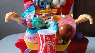 ASMR🏄‍♀️POURING MINI COLA CANDY UNWRAPPED DISNEY POP QUAIL EGG EYES MARSHMALLOW IN GRANNYS PLATEr [upl. by Depoliti946]