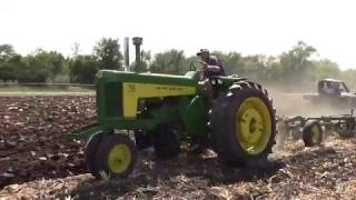 John Deere Two Cylinders Plowing at Half Century Of Progress Show 2017 [upl. by Toolis]