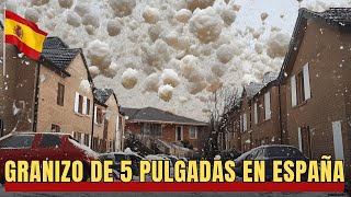 ¡Granizo gigante en España Granizada de 5 pulgadas arrasa con todo en Barcelona [upl. by Dustin]