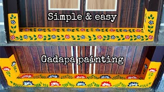 Gadapa designs easy method  door threshold painting  traditional gadapa designs  gadapa muggulu [upl. by Ahselef920]