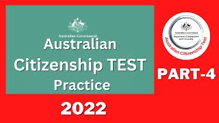 Australian Citizenship Test 2022 Official Practice Questions  Practice Test Questions Part  4 [upl. by Summers]